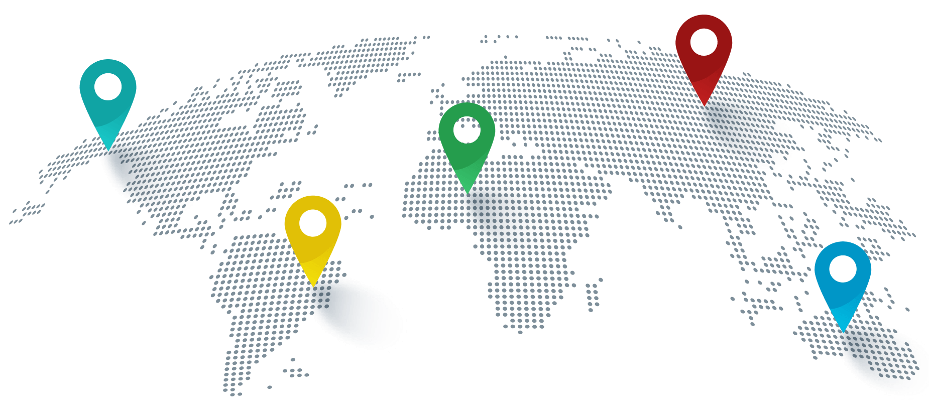 World map with Pins